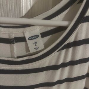 Old Navy Luxe Navy and White Striped Top